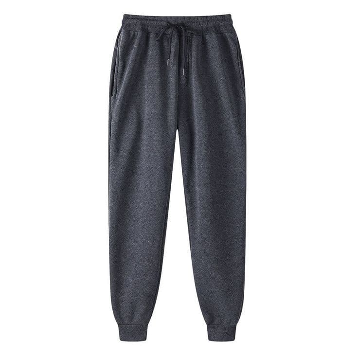 Casual men's sweatpants in dark gray cotton blend